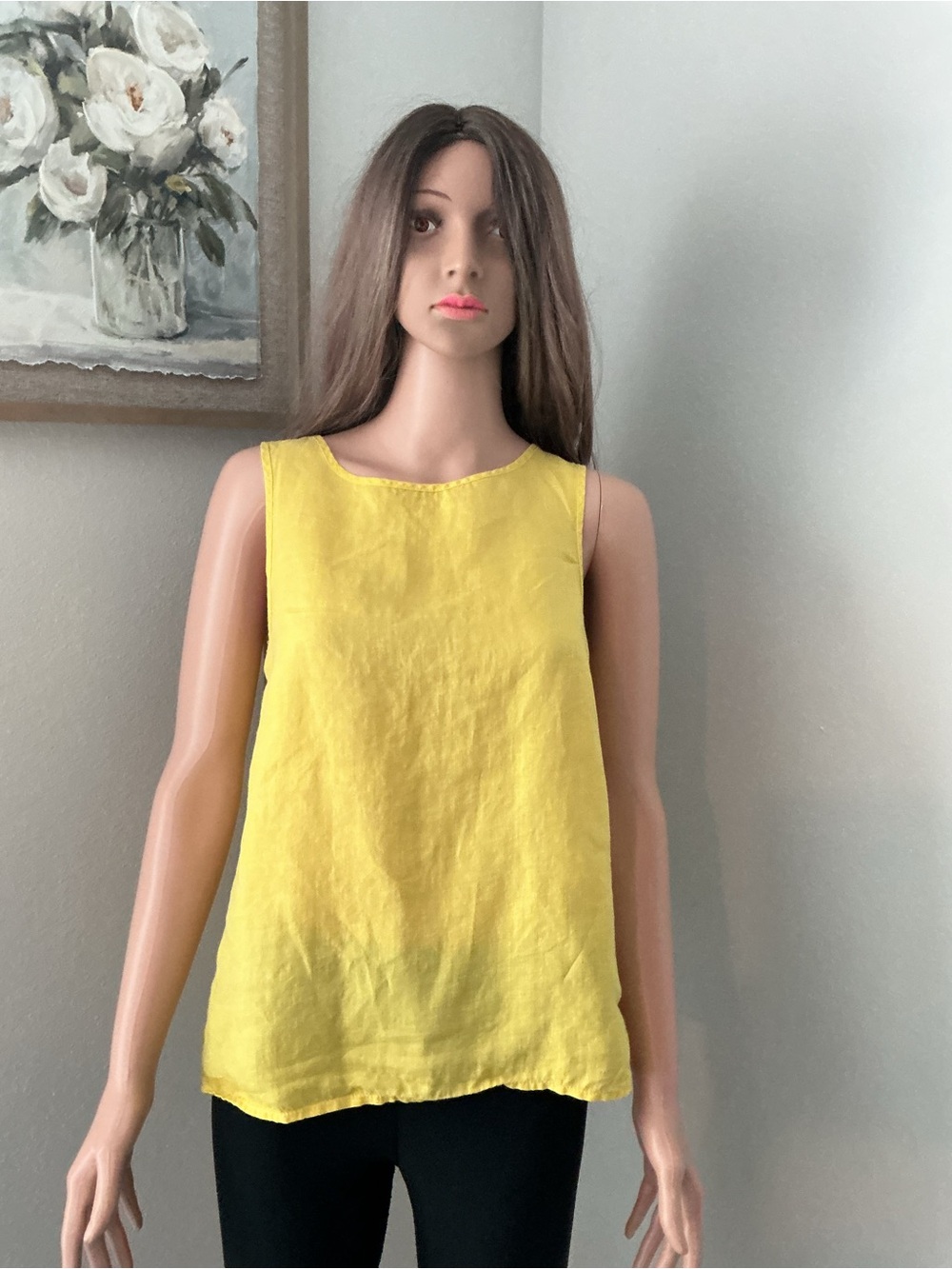 Michael Kors Bright Yellow Linen Tank Top